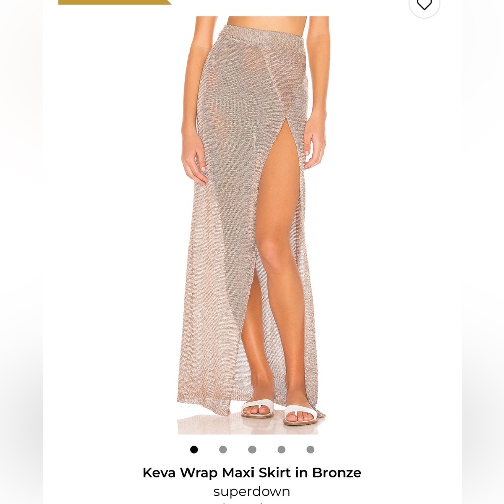 Superdown Metallic Wrap Maxi Skirt